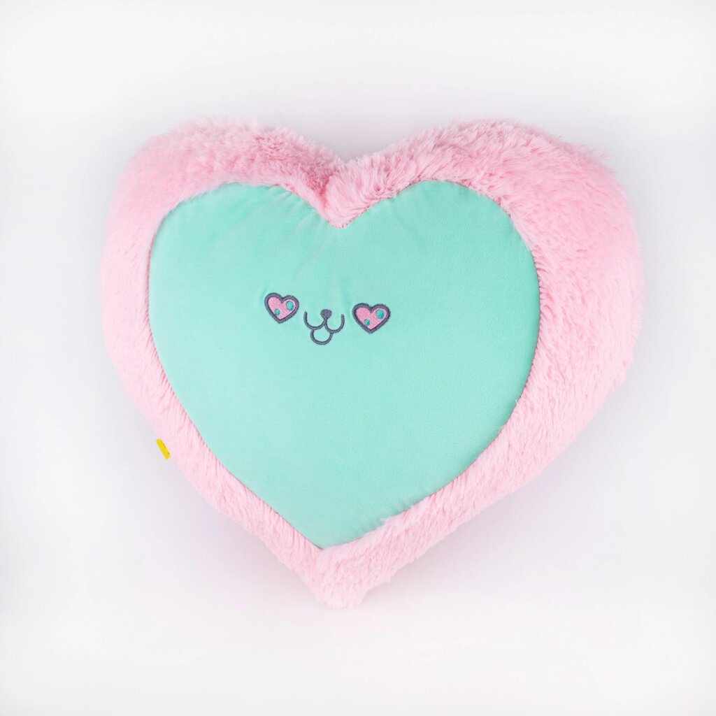 М'яка іграшка Kidsqo Подушка серце кіт 43см рожево-м'ятна (KD656) від компанії Shock km ua - фото 1