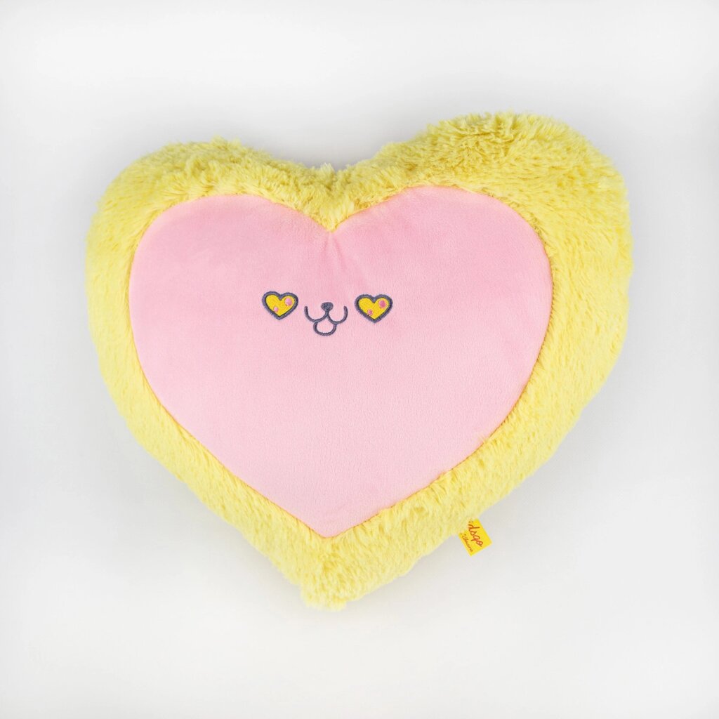 М'яка іграшка Kidsqo Подушка серце кіт 43см жовто-рожева (KD657) від компанії Shock km ua - фото 1