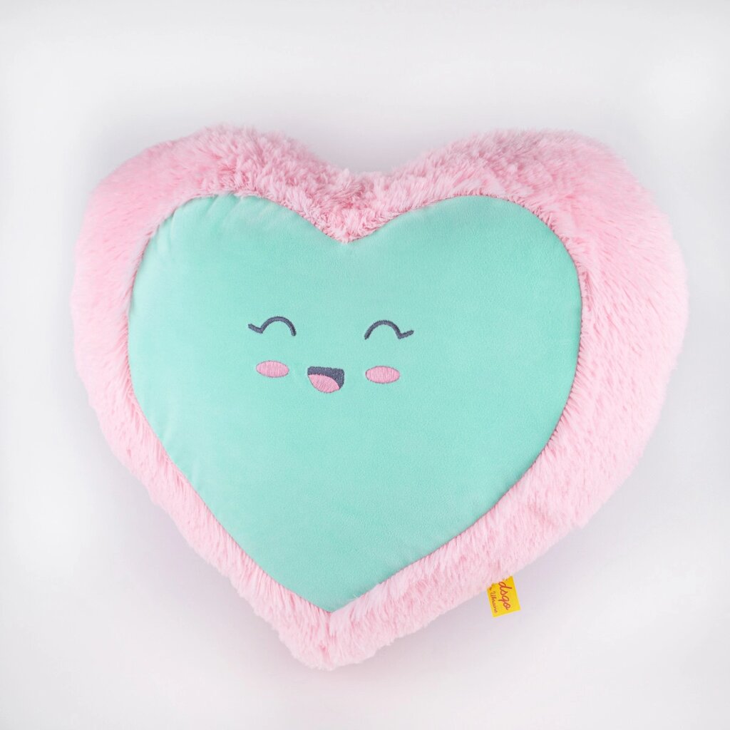 М'яка іграшка Kidsqo Подушка серце посмішка 43см рожево-м'ятна (KD658) від компанії Shock km ua - фото 1