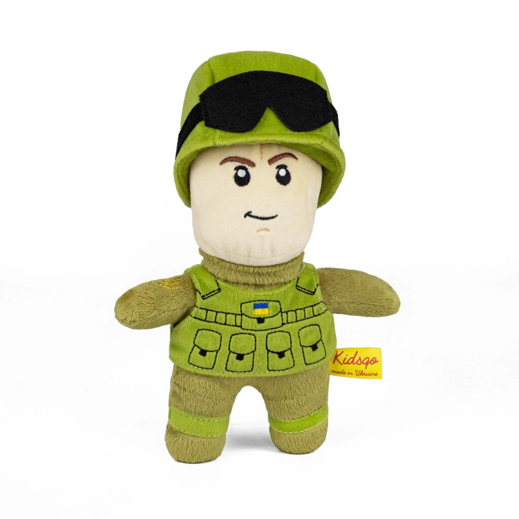 М'яка іграшка KidsQo солдат ЗСУ без бороди 25см (KD703) від компанії Shock km ua - фото 1