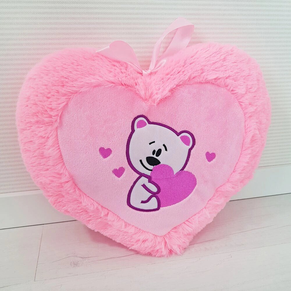М'яка іграшка Zolushka Подушка серце з ведмедиком 35см (ZL479) від компанії Shock km ua - фото 1