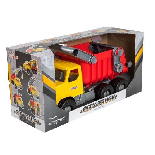 Машинка ігрова Tigres Middle truck Сміттєвоз 39368 52 см жовтий з червоним від компанії Shock km ua - фото 1