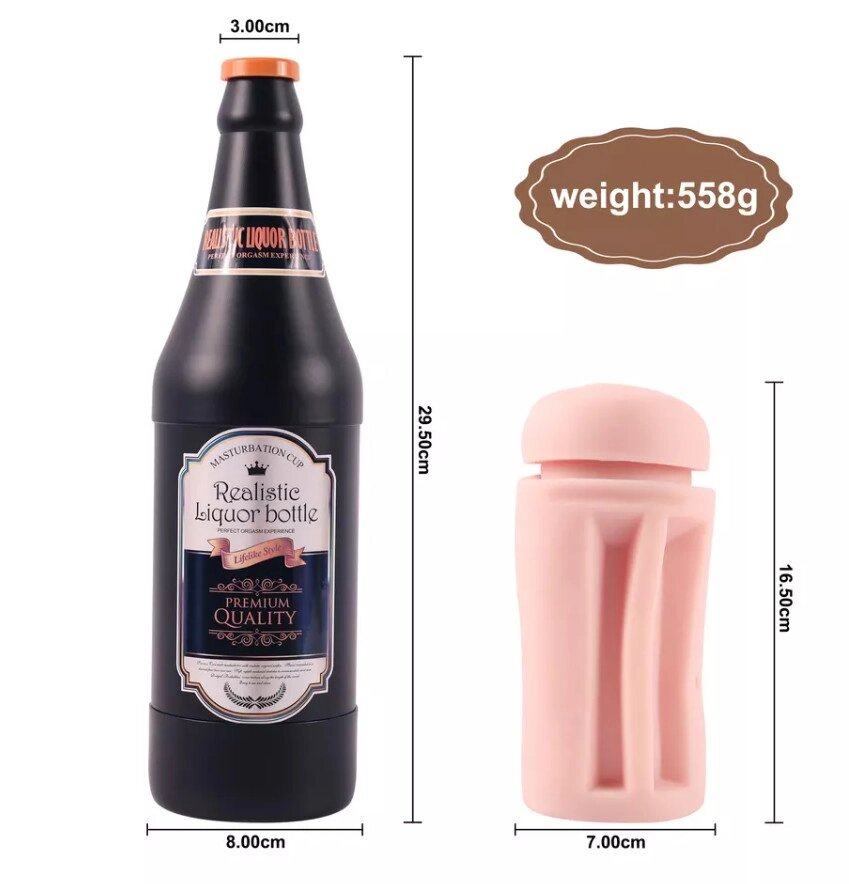 Мастурбато-вагіна пляшка "Sonya Beer Bottle" без вібрації тілесний від компанії Shock km ua - фото 1