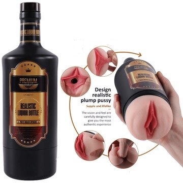 Мастурбато-вагіна пляшка "Vagina Realistic Wine Bottle" без вібрації тілесний від компанії Shock km ua - фото 1