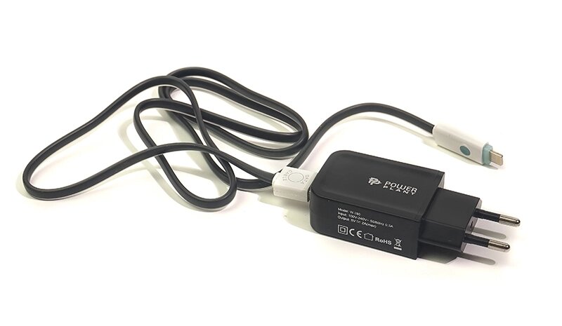 Мережевий зарядний пристрій PowerPlant W-280 USB 5V 2A Lightning LED від компанії Shock km ua - фото 1