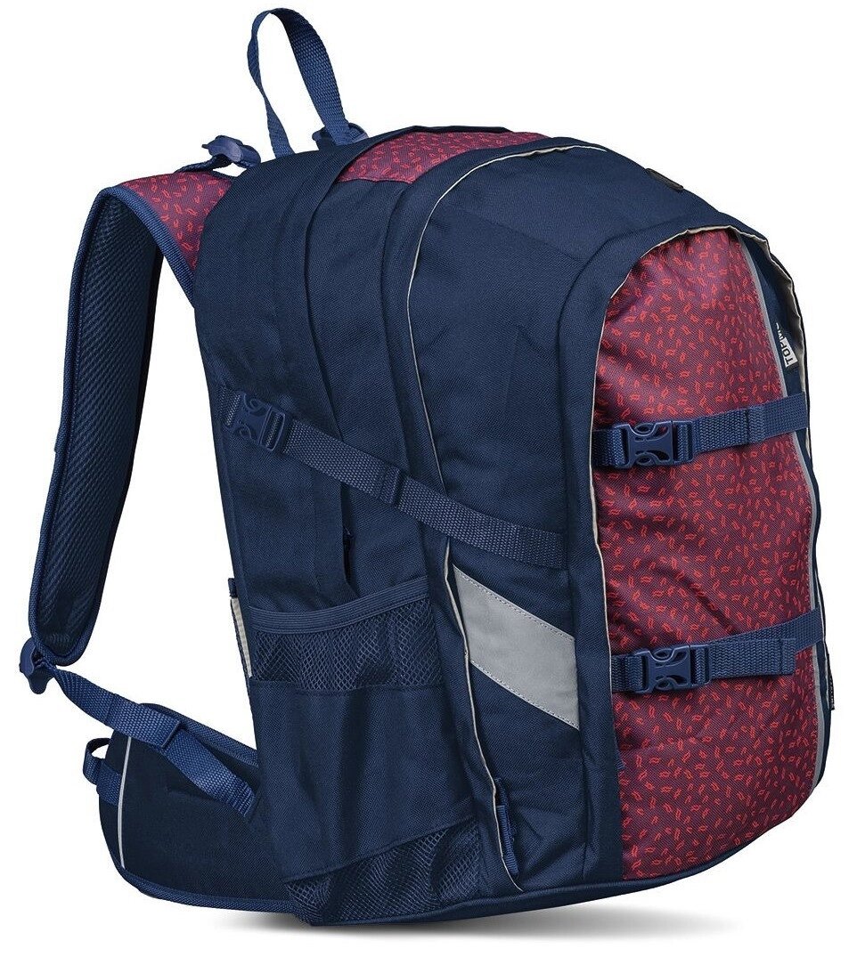 Міцний міський рюкзак із посиленою спинкою Topmove 22L синій з бордовим від компанії Shock km ua - фото 1