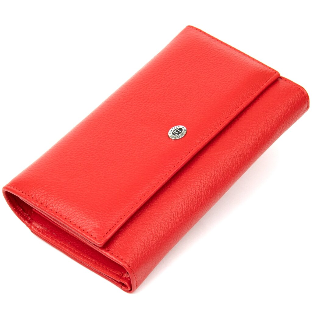 Місткий гаманець для жінок ST Leather 19391 Червоний від компанії Shock km ua - фото 1