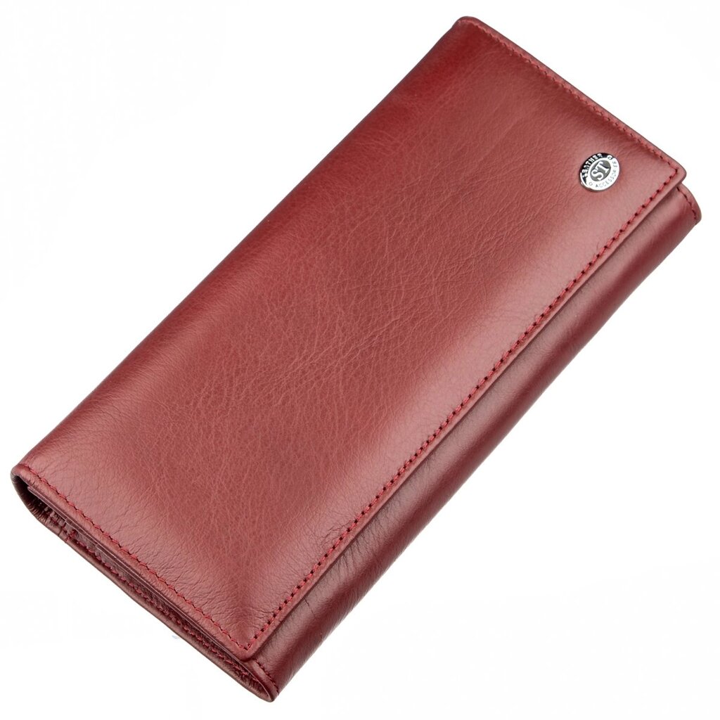 Місткий жіночий гаманець ST Leather 18877 Темно-червоний від компанії Shock km ua - фото 1