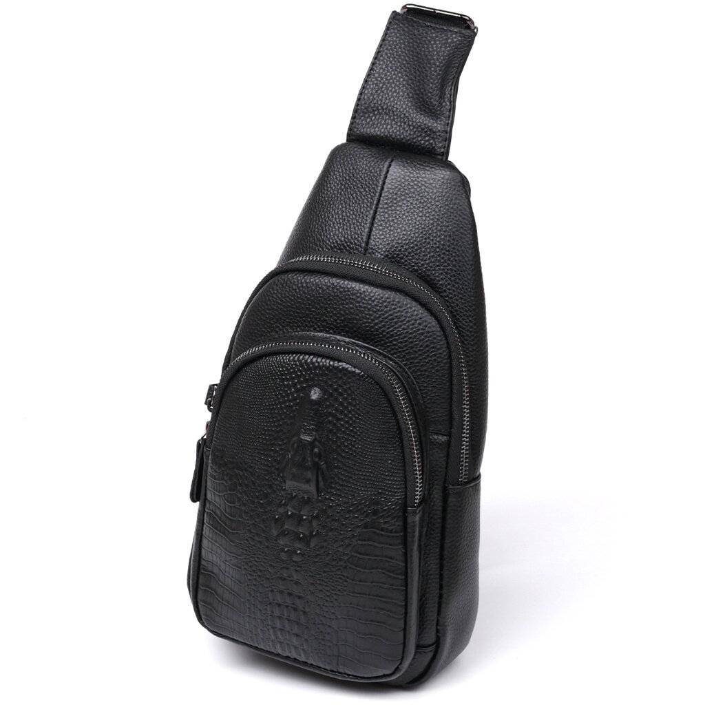 Модна шкіряна чоловіча сумка через плече Vintage 20673 Чорний від компанії Shock km ua - фото 1