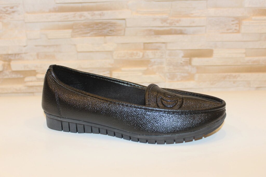Мокасини туфлі жіночі чорні Т044 від компанії Shock km ua - фото 1