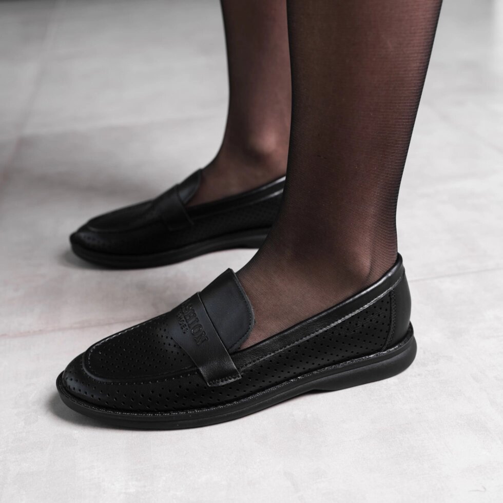 Мокасіни жіночі Fashion Stella 3571 36 розмір 23,5 см Чорний від компанії Shock km ua - фото 1
