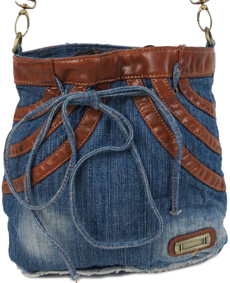 Молодіжна джинсова сумка у формі жіночої спідниці Fashion jeans bag синя від компанії Shock km ua - фото 1