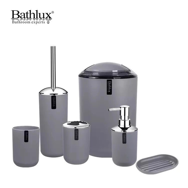 Набір аксесуарів для ванної Bathlux люкс якості , 6 предметів Сірий від компанії Shock km ua - фото 1