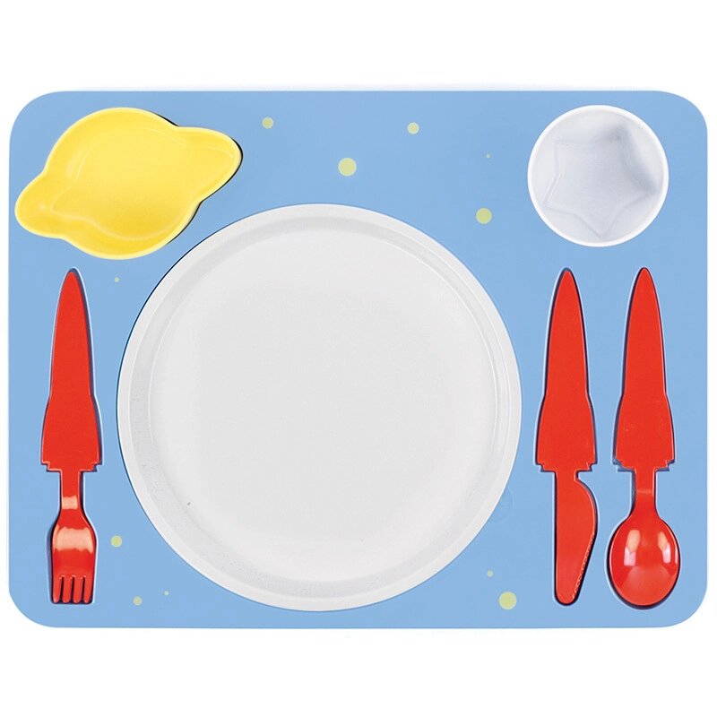 Набір дитячий посуд для обіду, синій від компанії Shock km ua - фото 1