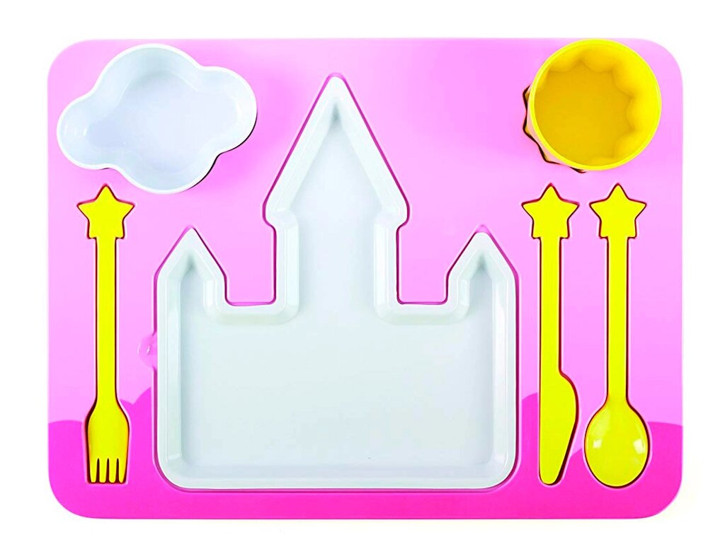 Набір дитячого посуду для обіду, рожевий від компанії Shock km ua - фото 1