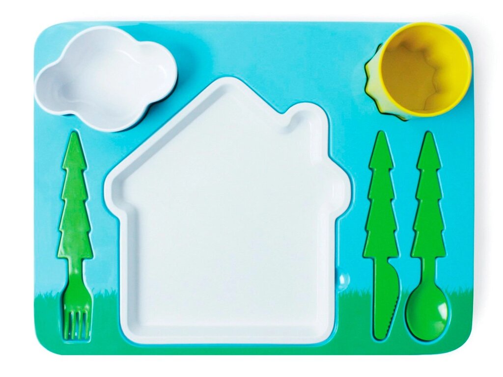 Набір дитячого посуду для обіду, зелений. від компанії Shock km ua - фото 1