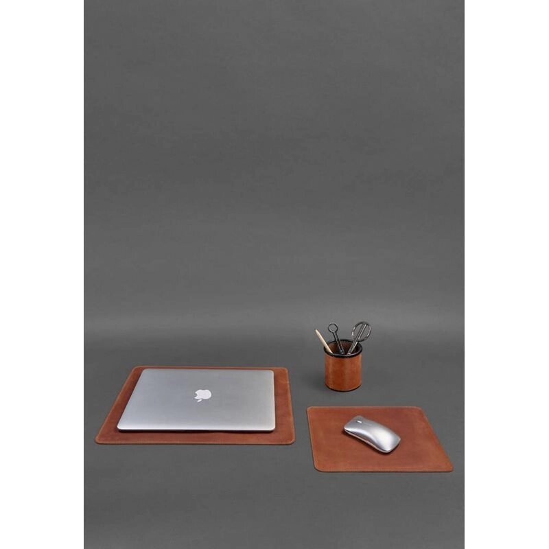 Набір для робочого столу із натуральної шкіри 1.0 світло-коричневий Crazy Horse від компанії Shock km ua - фото 1