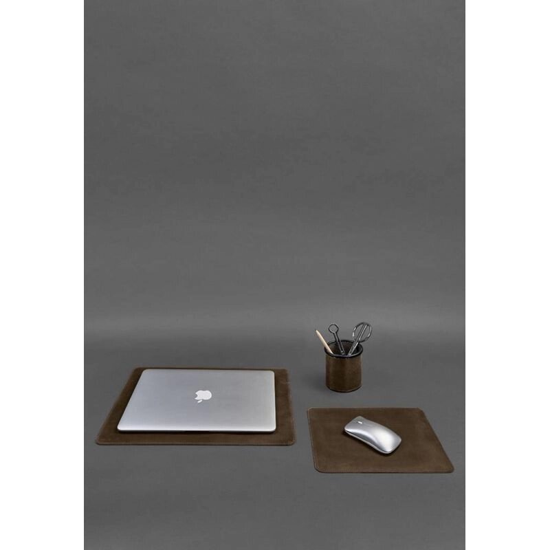 Набір для робочого столу із натуральної шкіри 1.0 темно-коричневий Crazy Horse від компанії Shock km ua - фото 1