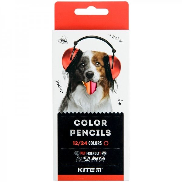 Набір двосторонніх кольорових олівців Kite Dogs K22-054-1 24 кольори від компанії Shock km ua - фото 1