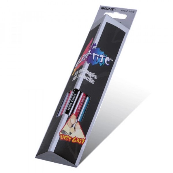 Набір графітних олівців Marco Grip-Rite НВ 9001EM-12CB 12 кольорів від компанії Shock km ua - фото 1