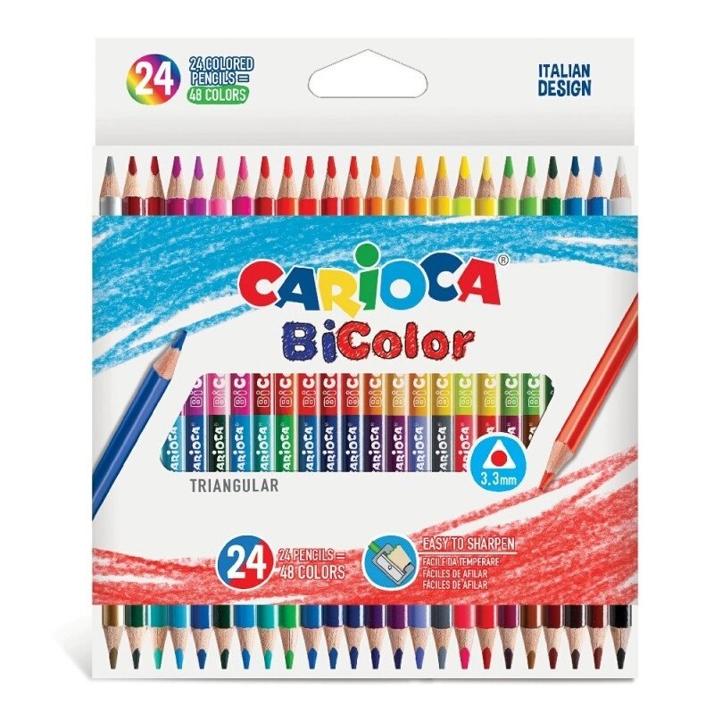 Набір кольорових олівців Bi-Color 43031 24 кольори від компанії Shock km ua - фото 1