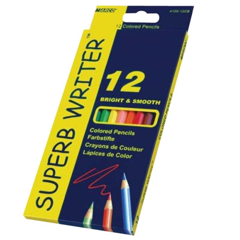 Набір кольорових олівців Marco Superb Writer 4100-12CB 12 кольорів від компанії Shock km ua - фото 1
