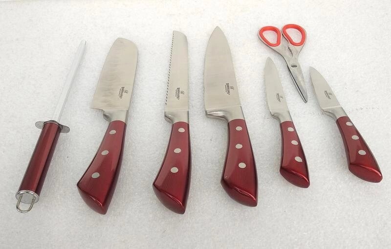 Набір кухонних ножів Bohmann BH-6020-red 8 предметів від компанії Shock km ua - фото 1