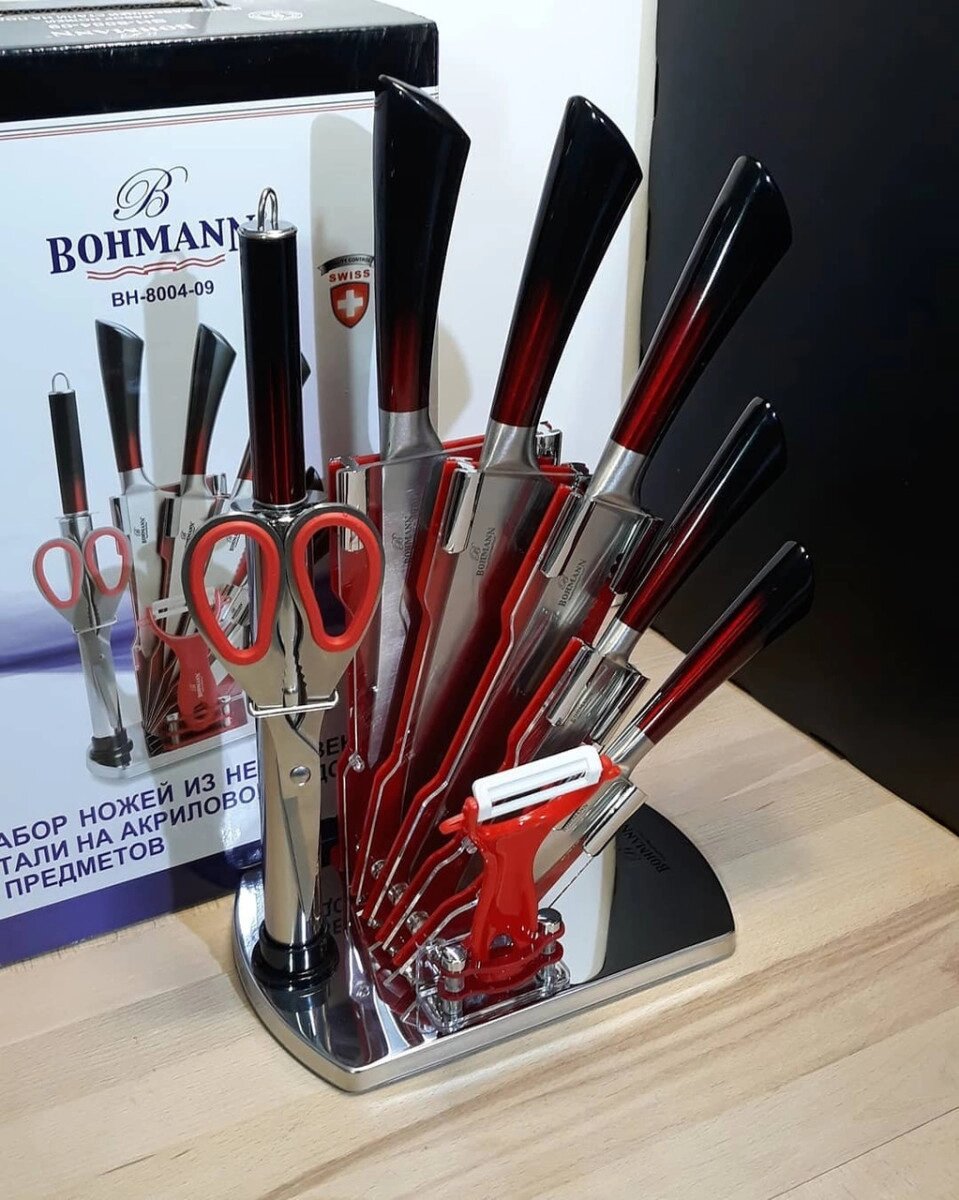 Набір кухонних ножів Bohmann BH-8004-09 9 предметів від компанії Shock km ua - фото 1