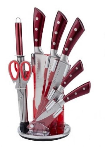 Набір кухонних ножів Edenberg EB-3619-Grey 9 предметів сірий від компанії Shock km ua - фото 1