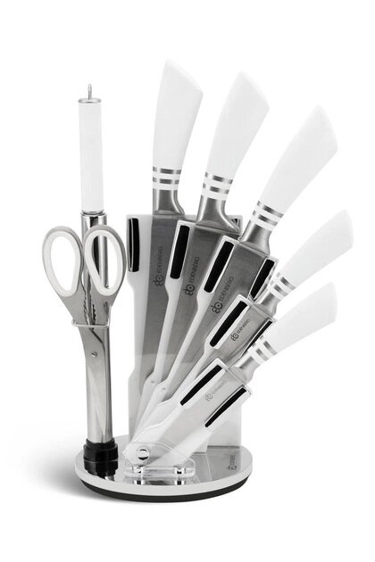 Набір кухонних ножів Edenberg EB-906 8 предметів білий від компанії Shock km ua - фото 1