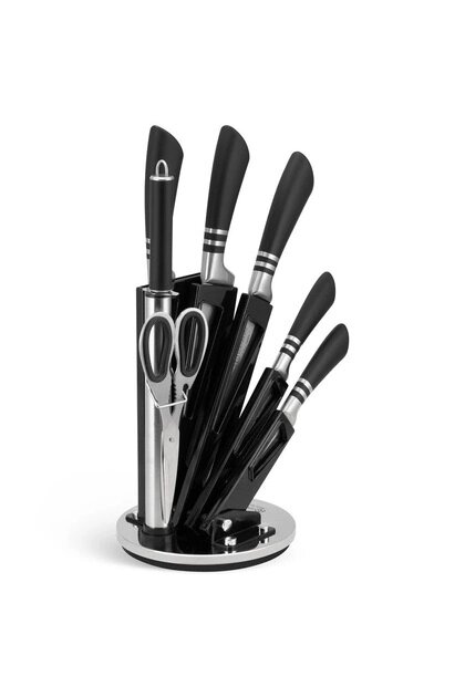 Набір кухонних ножів Edenberg EB-914 8 предметів чорний від компанії Shock km ua - фото 1