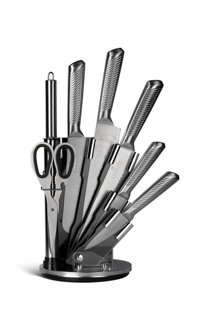 Набір кухонних ножів Edenberg EB-915 8 предметів сірий від компанії Shock km ua - фото 1