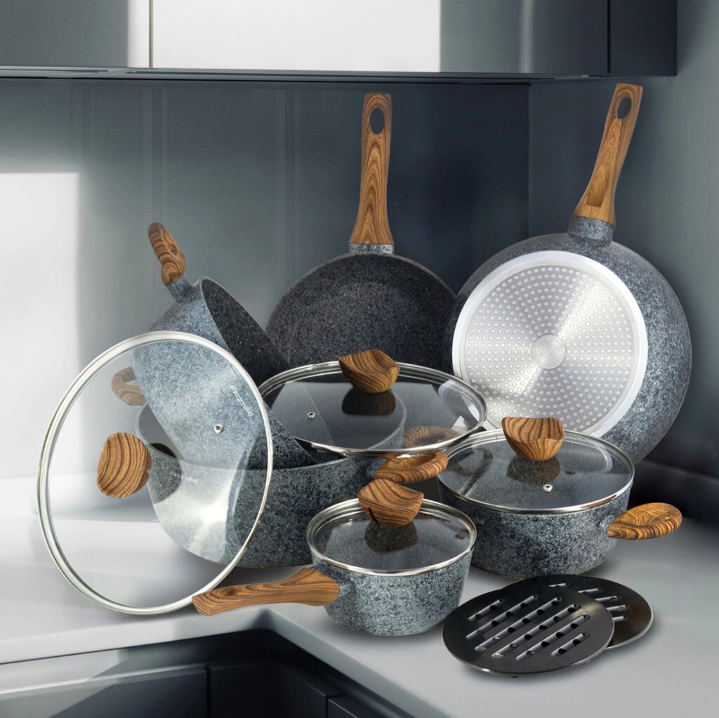 Набір кухонного посуду Kamille KM-4440 12 предметів від компанії Shock km ua - фото 1