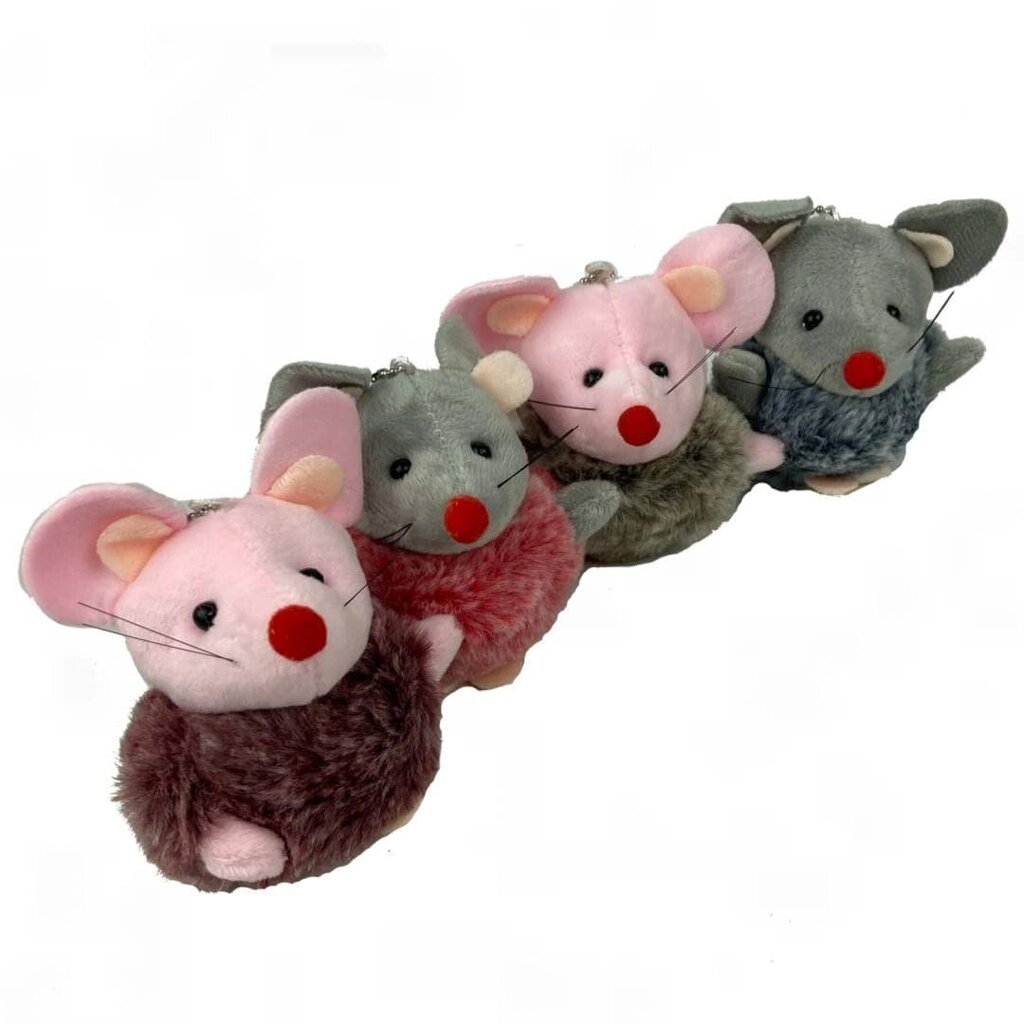 Набір М'яка іграшка мишка-брелок, розмір 10 см, набір з 4 штук від компанії Shock km ua - фото 1