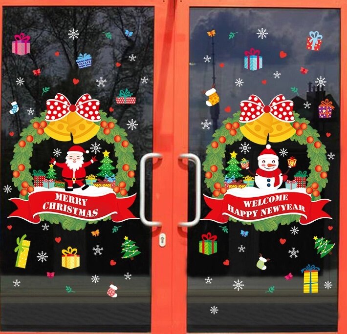 Набір новорічних наклейок на вікно Happy New Year 5 13744 60х90 см 1 лист від компанії Shock km ua - фото 1