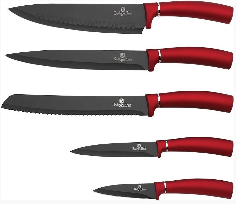 Набір ножів 6 предметів Metallic Red Line Edition Berlinger Haus BH-2519 від компанії Shock km ua - фото 1