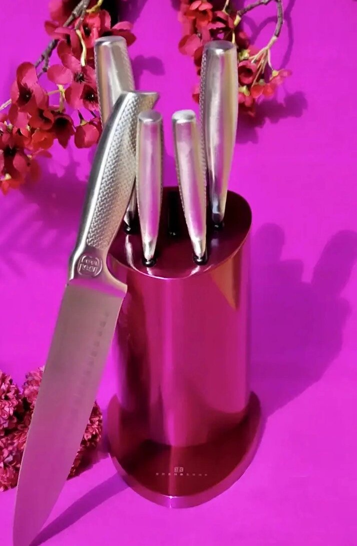 Набір ножів Edenberg EB-11021-Pink 6 предметів рожевий від компанії Shock km ua - фото 1