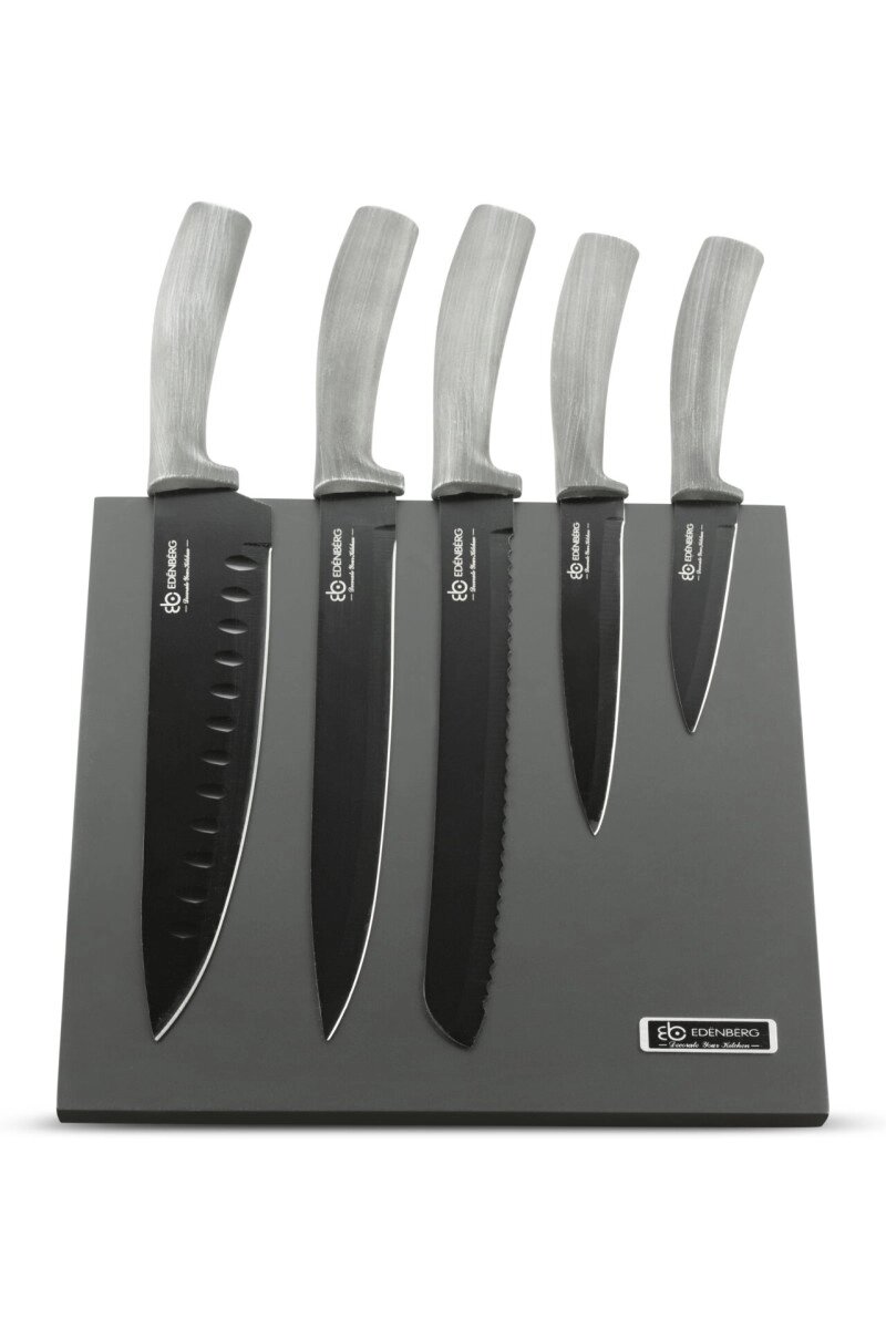 Набір ножів Edenberg EB-957-Grey 6 предметів сірий від компанії Shock km ua - фото 1