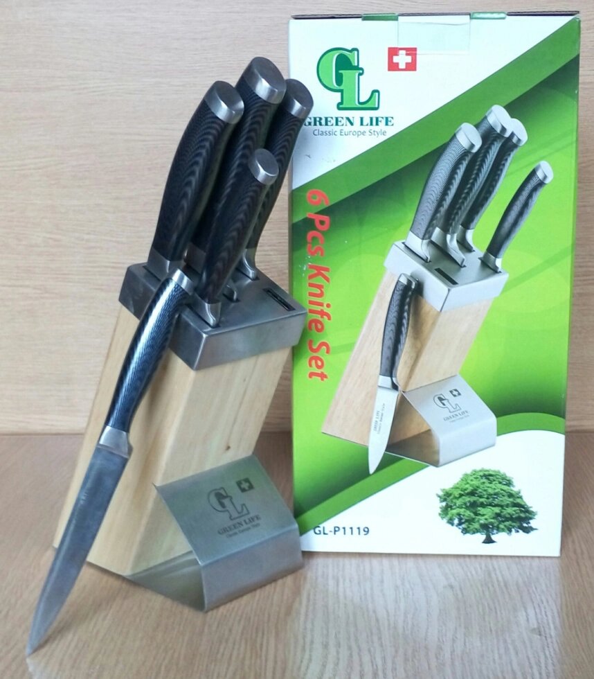 Набір ножів Green Life GL-1119 від компанії Shock km ua - фото 1