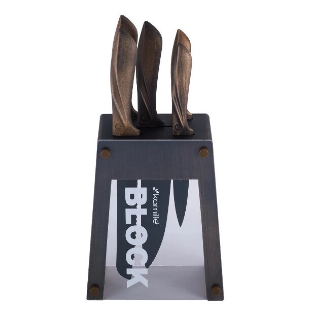 Набір ножів на підставці Kamille KM-5166 6 предметів від компанії Shock km ua - фото 1