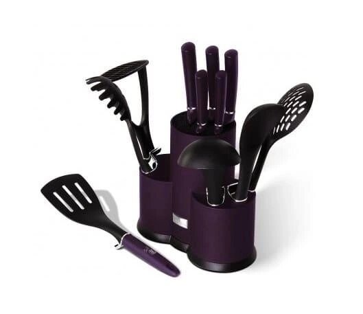 Набір ножів та кухонного приладдя Berlinger Haus Purple Eclipse BH-6258A 12 предметів фіолетовий від компанії Shock km ua - фото 1