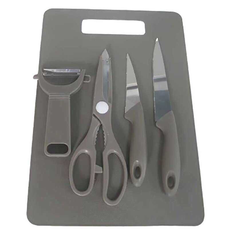 Набір ножів з дошкою Ringel Main RG-11008-5 5 сірий предметів від компанії Shock km ua - фото 1