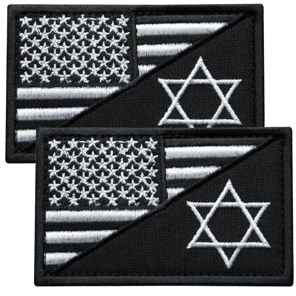 Набір шевронів 2 шт на липучці Прапор США та Ізраїль, вишитий патч нашивка 5х8 см від компанії Shock km ua - фото 1
