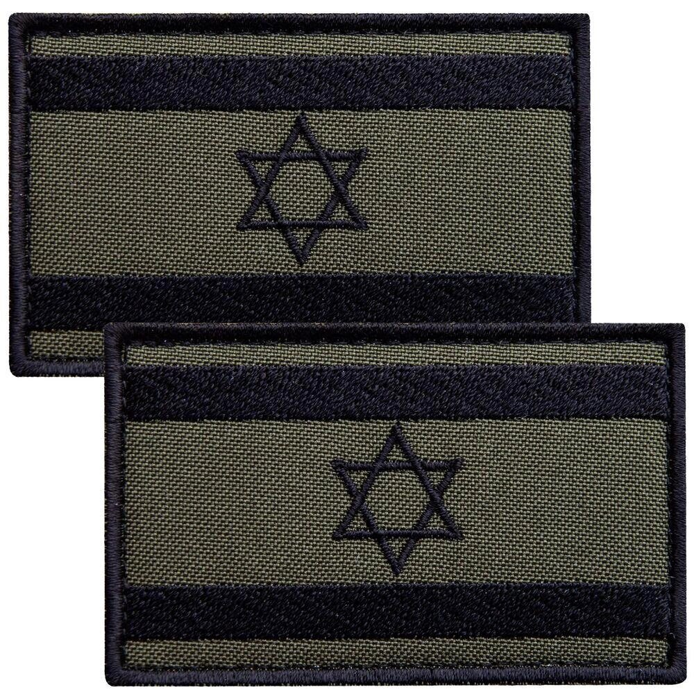 Набір шевронів 2 шт. з липучкою Прапор Ізраїлю хакі 5х8 см, вишитий патч від компанії Shock km ua - фото 1