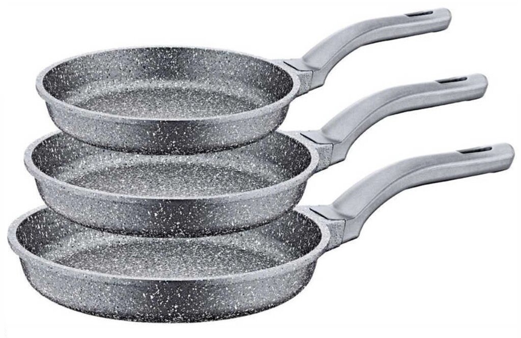 Набір сковорідок OMS 3255-Grey 3 предмета сірий від компанії Shock km ua - фото 1