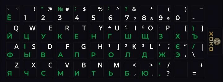 Наклейка на клавіатуру Українська/Англійська/Російська XoKo XK-KB-STCK-SM 48 клавіш від компанії Shock km ua - фото 1