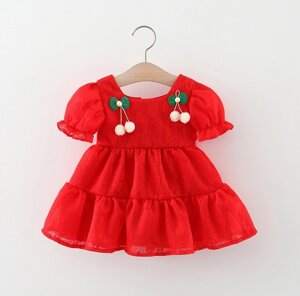 Нарядна сукня для дівчинки Вишеньки червона 10016, розмір 80