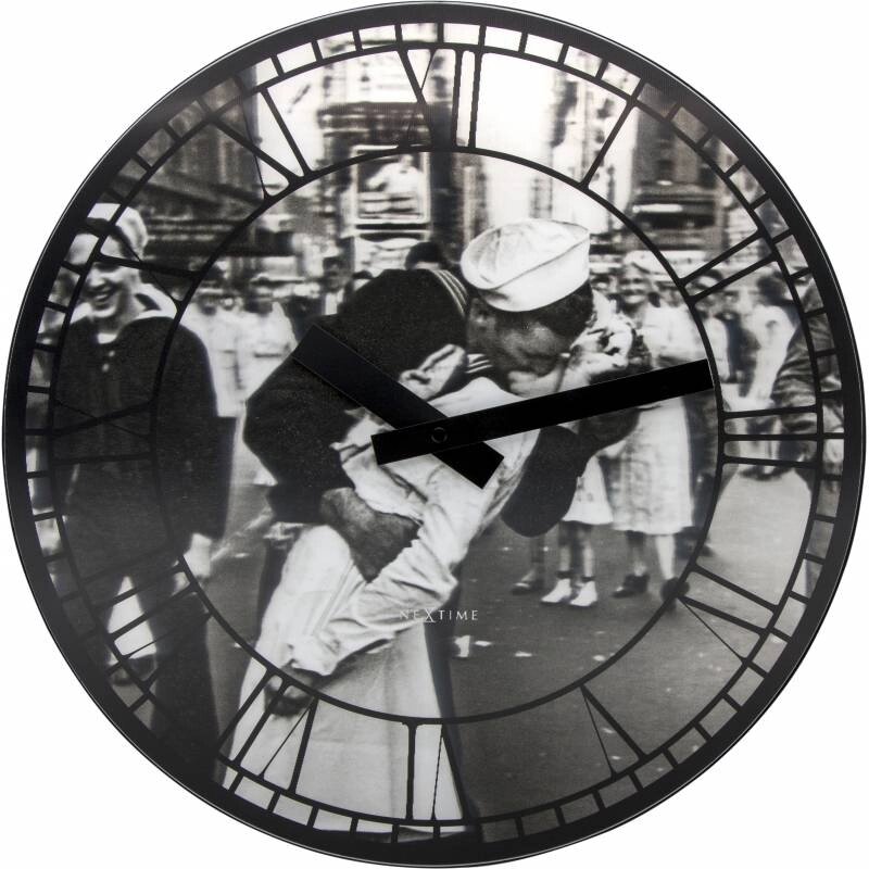 Настінний годинник 3D "Kiss me in New York" ?39 см від компанії Shock km ua - фото 1