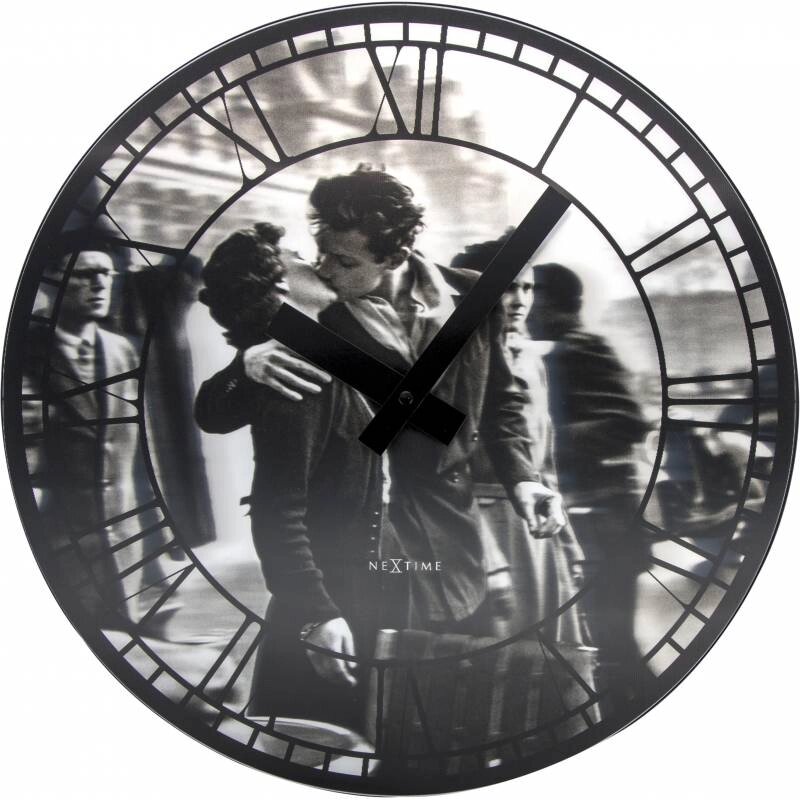 Настінний годинник 3D "Kiss me in Paris" ?39 см від компанії Shock km ua - фото 1