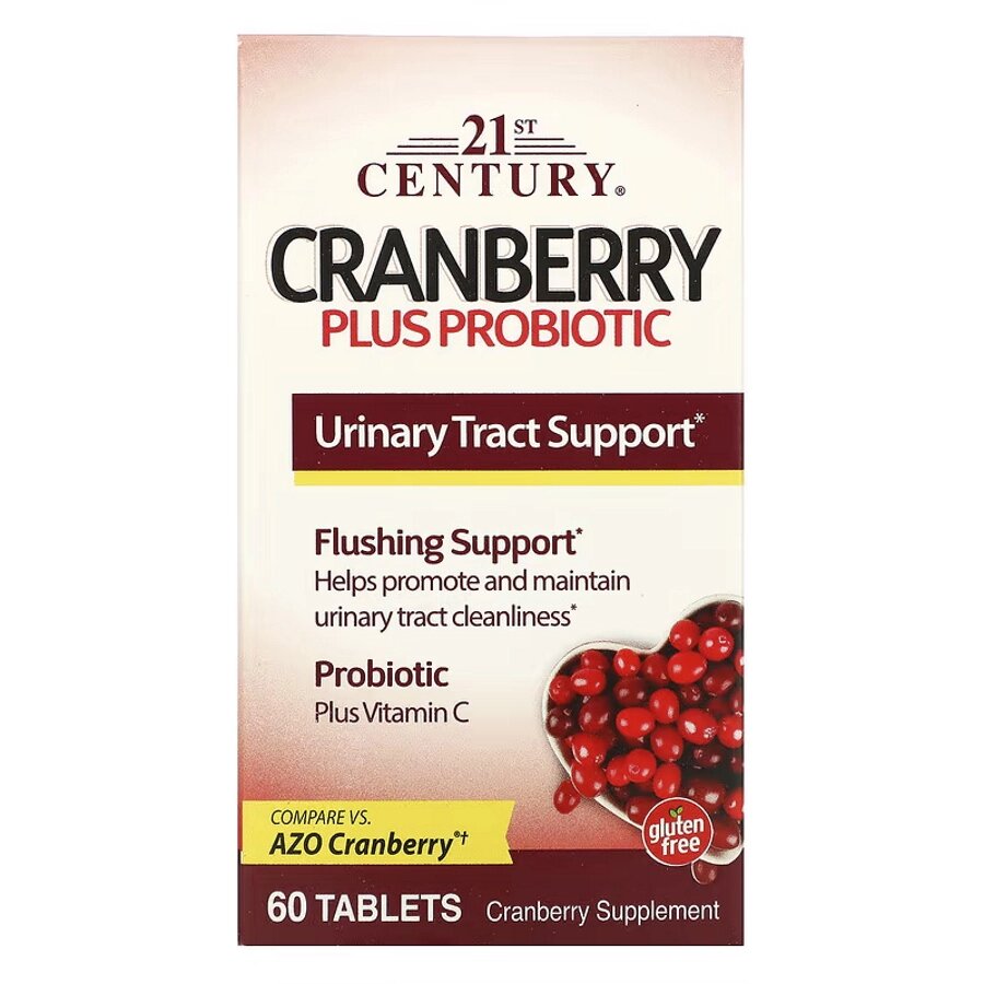 Натуральна добавка 21st Century Cranberry Plus Probiotic, 60 таблеток від компанії Shock km ua - фото 1